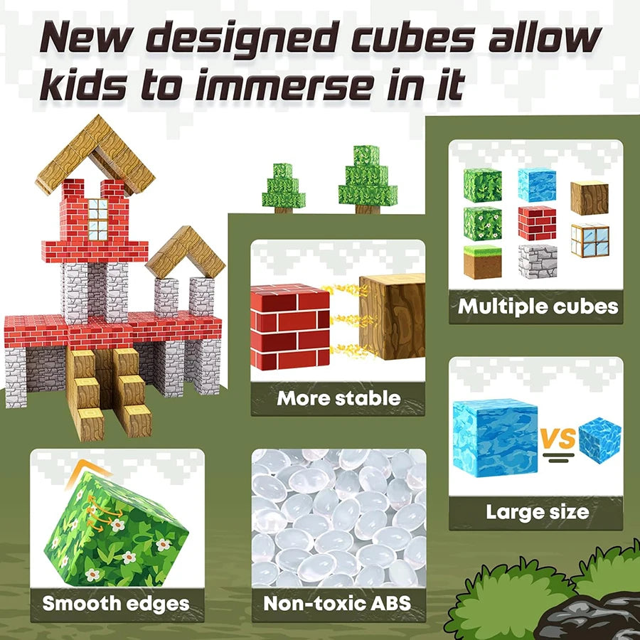 Magnet Model Building Components My World Magnetic Building Blocks Assembly Cube Building Magnetic Toys ...