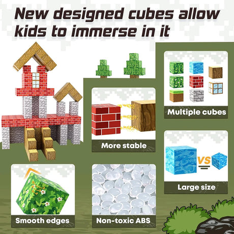 My World Magnetic Building Blocks Assembly Cube Building Magnetic Toys Mini Models Versatile Magnetic Blocks - V.I.P Digital Presence