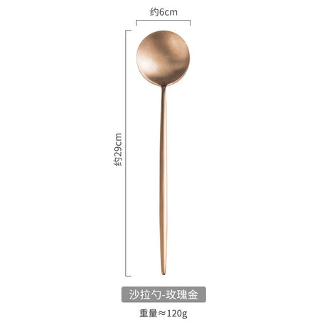 304 stainless steel salad spoon fork ins style Portuguese split spoon fork hotel shared spoon - V.I.P Digital Presence