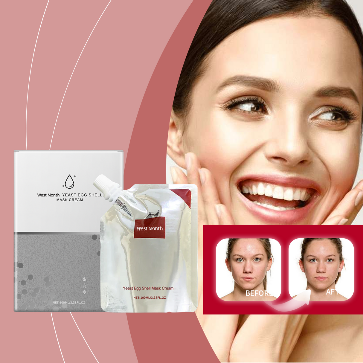 Yeast Eggshell Peel Mask, Moisturizing And Moisturizing Skin Daily Skin Care Brightening Mask