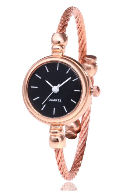 Women's Watches Bracelet Style Opening Simple Retro Art Fashion Watches Women's Fashion Quartz Watch Relogio Feminino（Rose gold belt） - V.I.P Digital Presence