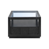 U-Can modern wooden coffee table with 2 drawers and minimalist display coffee table with transparent tempered glass - V.I.P Digital Presence