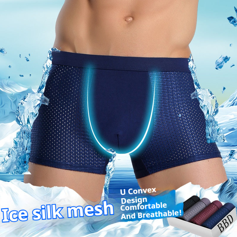 Cool Knitted Fabric Mesh Shorts Adult Men'S Boxers Knitted Fabric Boxers Men's Comfortable Boxer Underwear - V.I.P Digital Presence