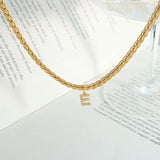 Brass Inlaid Zircon Letter Pendant Necklace - V.I.P Digital Presence