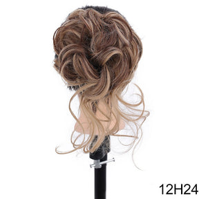 Synthetic Messy Curly Claw Hair Bun Chignon Hair Extensions Scrunchy Fake False Hair With Tail for Women Hairpieces - V.I.P Digital Presence