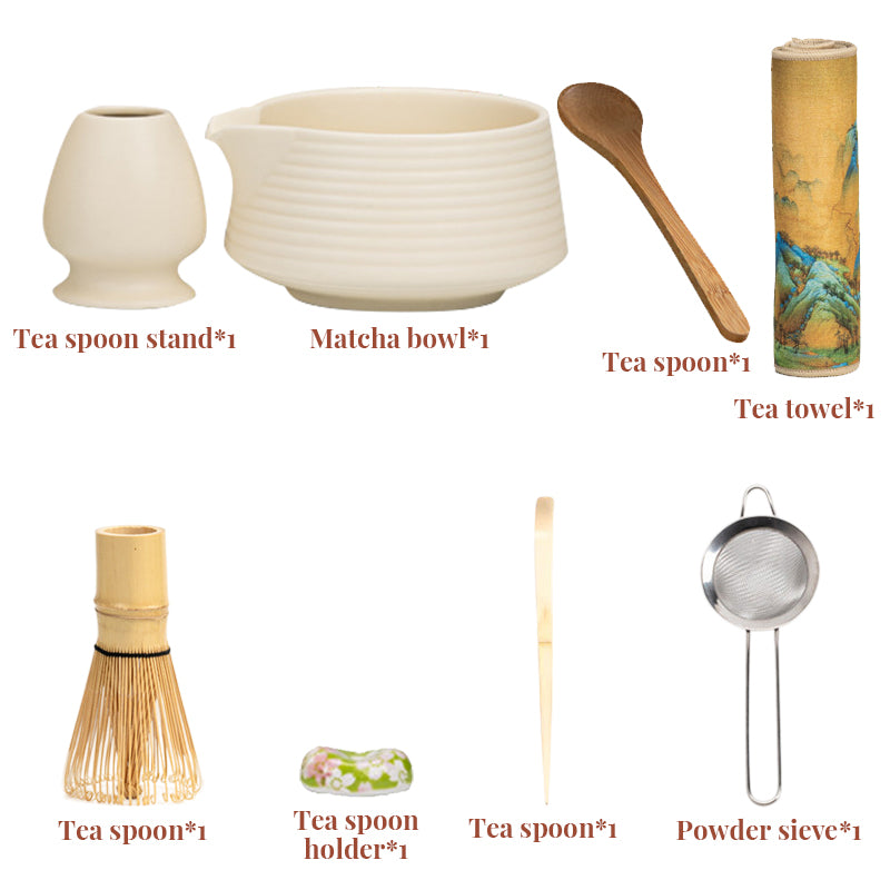 Premium 8-piece Matcha Set: Ceramic Chawan, whisky gift box, Matcha tools – for tea lovers - V.I.P Digital Presence