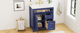 30-Inch Blue Bathroom Vanity with Ceramic Sink and Ample Storage - Ideal Choice for Small Bathrooms - V.I.P Digital Presence