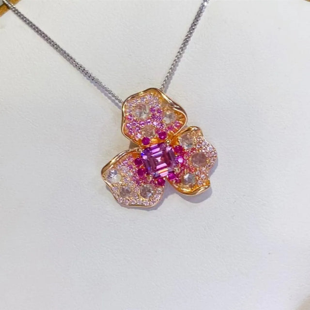 2 Carat Moissanite 925 Sterling Silver Pendant Necklace - V.I.P Digital Presence
