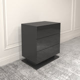 Nightstand with 3 Storage Drawers,Led Lights, End Table for Bedroom Furniture - V.I.P Digital Presence