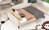 Full Size Upholstered Tufted Daybed Beige - V.I.P Digital Presence