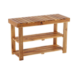 Acacia Wood Shoe Rack Bench Strong Weight Bearing Upto 200 LBS Best Ideas For Entryway Frontdoor Bathroom, Natural Color. - V.I.P Digital Presence