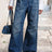 Mid waist wide leg pleated loose jeans women's street retro straight leg pants women - V.I.P Digital Presence