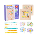 Montessori Early Education Children's Double Battle Pattern Rope Wearing Game Exercise Baby's Hand Eye Coordination Toy