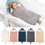 Baby Sleeping Bag Newborn Winter Warm Infant Button Knit Swaddle Wrap Swaddling Stroller  Toddler Blanket Envelope Sleepsacks - V.I.P Digital Presence