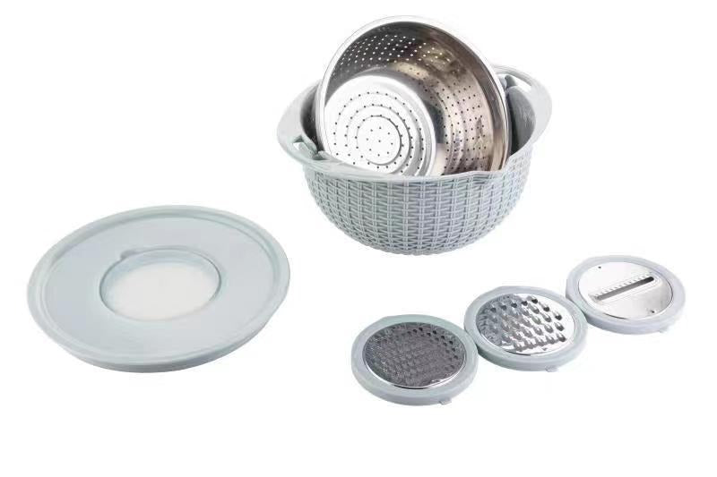Stainless steel water filter basin household rotatable double layer vegetable washing and draining basket stainless steel line - V.I.P Digital Presence
