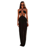 Backless Halter Neck Cover-Up Dress - V.I.P Digital Presence