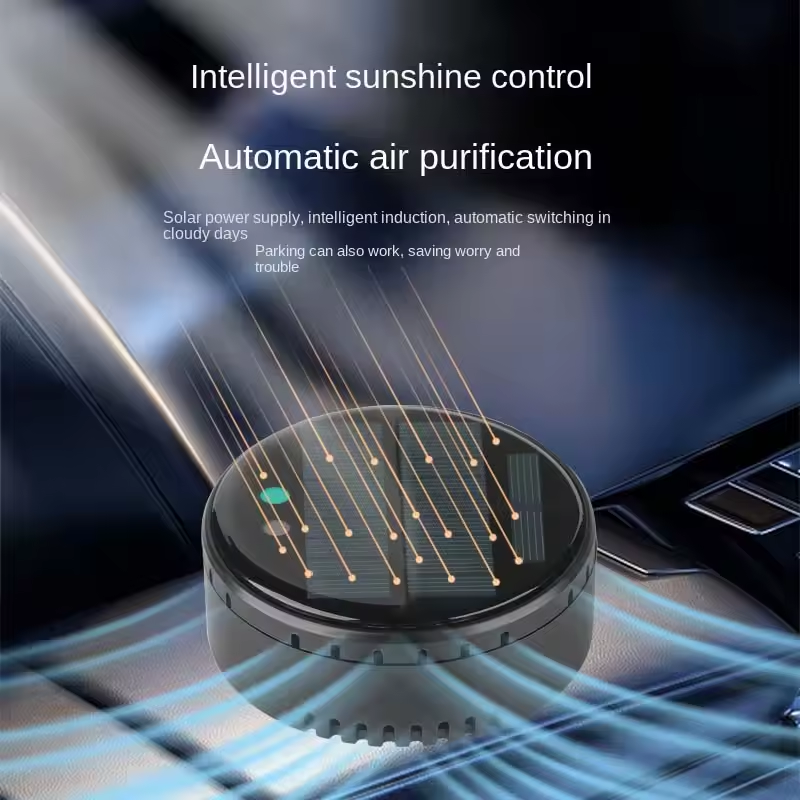 Air purifier for both home and car use solar powered negative ion formaldehyde and odor removal disinfection and purification device - V.I.P Digital Presence