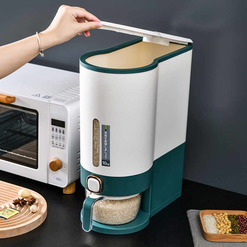 Automatic rice insect proof moisture-proof sealed household food grade large capacity press type metering rice storage bucket - V.I.P Digital Presence