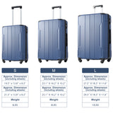 Hardshell Luggage Spinner Suitcase with TSA Lock Lightweight Expandable 24'' (Single Luggage) Blue + ABS + 24 Inch