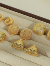 Gold-Plated Geometric Stud Earrings - V.I.P Digital Presence
