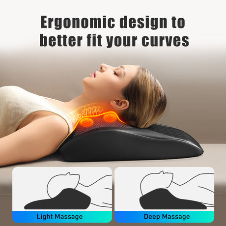 Deep Kneading Neck Shoulder Heat Relax Massage Pillow - V.I.P Digital Presence