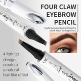 QIC ceramic white liquid four-claw eyebrow pencil wild eyebrow waterproof non-smudge four-head forked eyebrow pencil - V.I.P Digital Presence