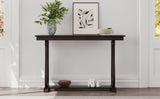 48-Inch Rustic Vintage Console Table --- Farmhouse Style Entryway Table with Open Shelf and Sturdy Construction  (Espresso) - V.I.P Digital Presence