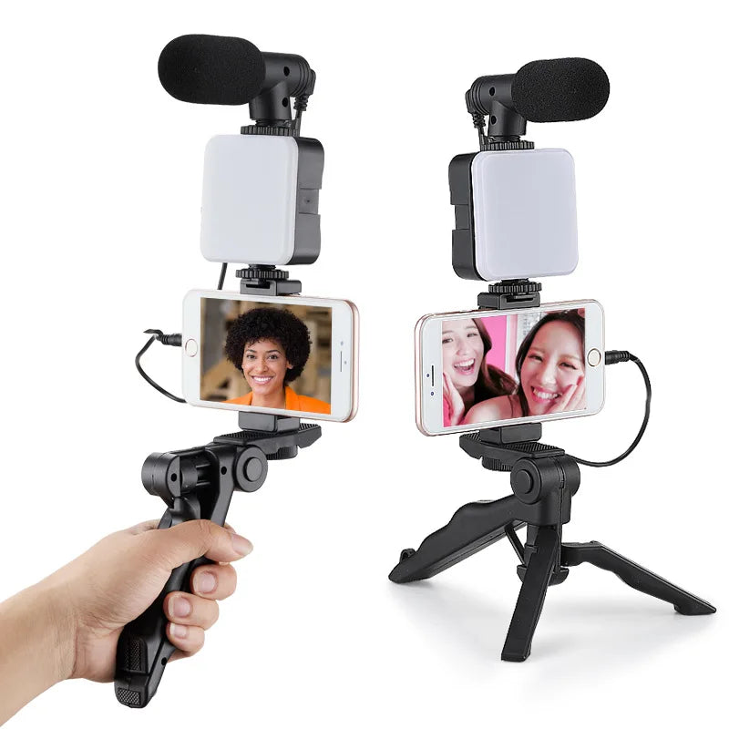 Vlogging kit for mobile phone tripod 36 led fill light and mini microphone for live stream, video TikTok YouTube - V.I.P Digital Presence