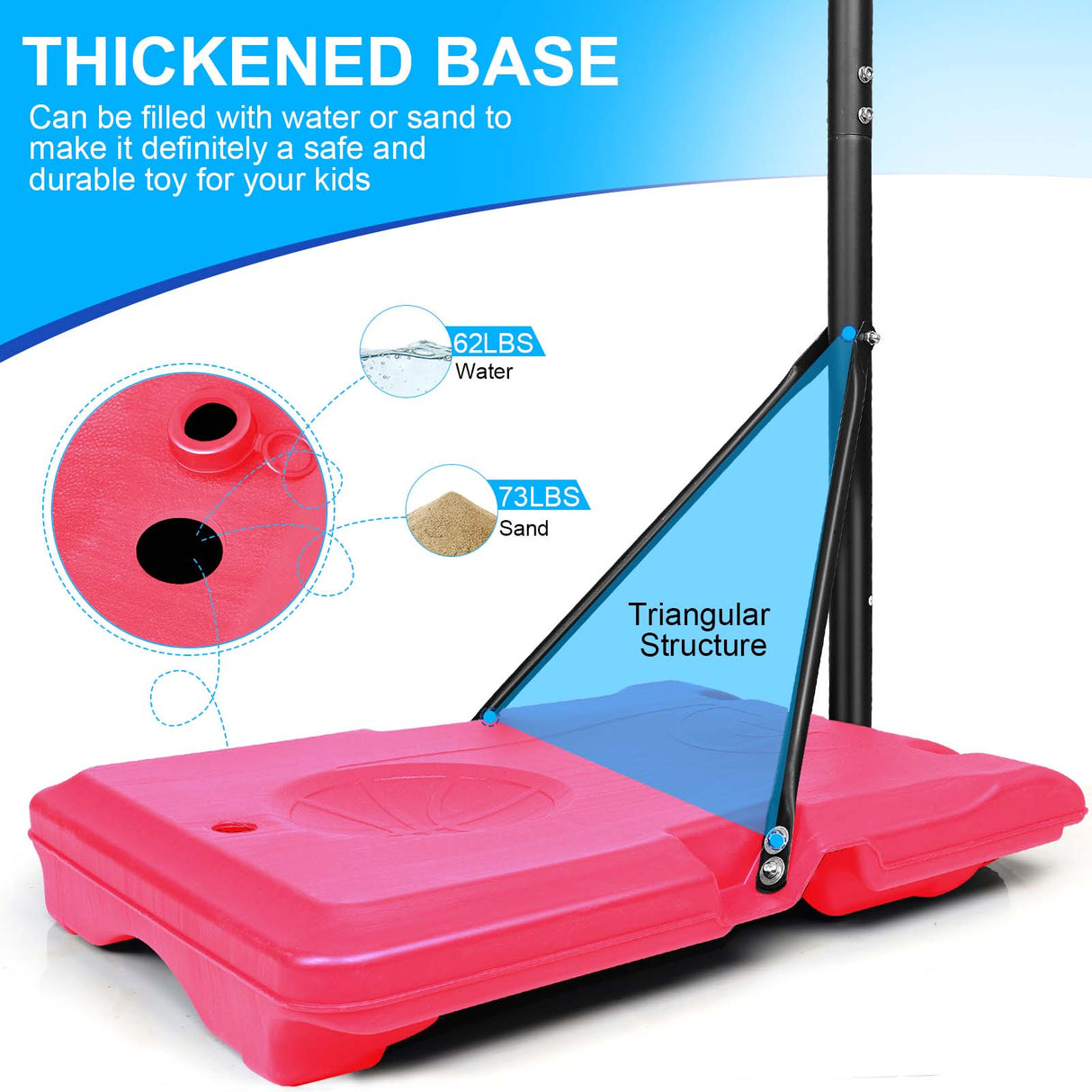 Portable Basketball Goal System with Stable Base and Wheels use for Indoor Outdoor teenagers youth - V.I.P Digital Presence