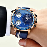 Lige Business Electronic Watch Dual Display Multi Function Low Cost Watch Men's Sports Waterproof Watch - V.I.P Digital Presence