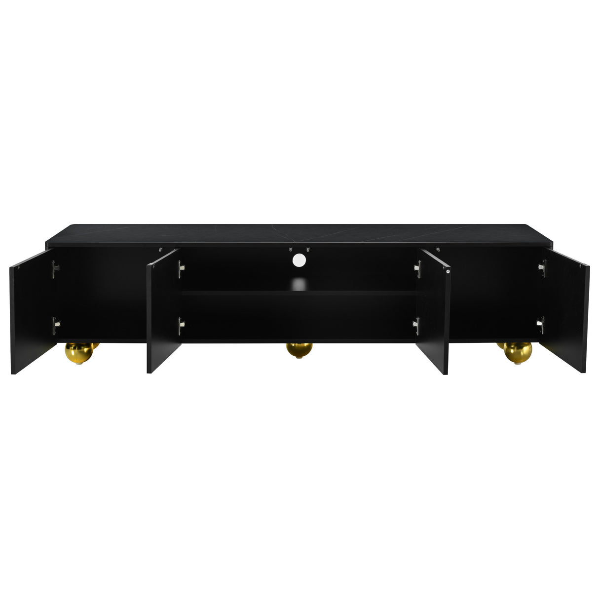 U-Can modern TV stand is suitable for TVs under 75 inches and comes with a storage cabinet top marble pattern and circular stand - V.I.P Digital Presence