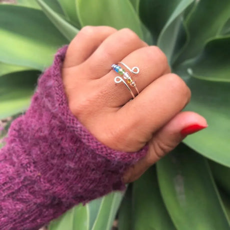 925 Sterling Silver Bead Wrap Ring - V.I.P Digital Presence