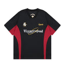 Color Block Splicing V-Neck Sports Short Sleeve T-Shirt Men's Letter Embroidery Breathable Quick-Dry Loose Casual Top - V.I.P Digital Presence