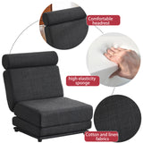 Single Sofa Chair Foldable Single Sofa Bed with Pillow,Portable Foldable Sofa Bed,Leisure Sofa Chair,Easy to Store, Dark Grey - V.I.P Digital Presence