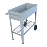 Aveyas mobile metal elevated garden bed cart, with legs, elevated flowerpot box with wheels (gray) - V.I.P Digital Presence