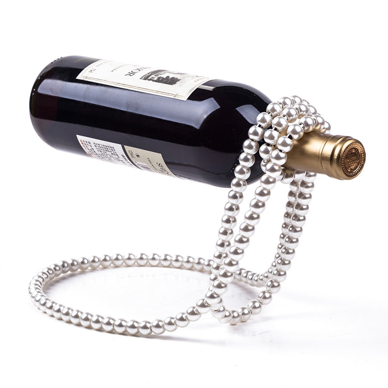 Pearl Necklace Stainless Steel Wine Rack Wine Pedestal Clamp Holder Suspension Champagne Whisky Small Ornaments - V.I.P Digital Presence