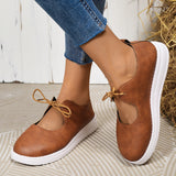 Round toe front strap solid color casual single shoe for women - V.I.P Digital Presence