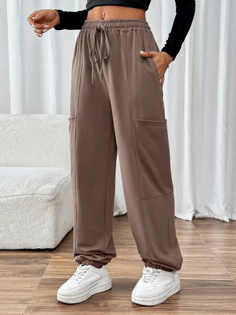 Tied Joggers with Pockets - V.I.P Digital Presence