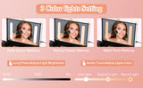 Portable makeup case, travel makeup bag with LED mirror, locked makeup storage box, brush holder, divider, rechargeable, white - V.I.P Digital Presence
