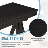 48-Inch Rustic Vintage Console Table --- Farmhouse Style Entryway Table with Open Shelf and Sturdy Construction (Black) - V.I.P Digital Presence