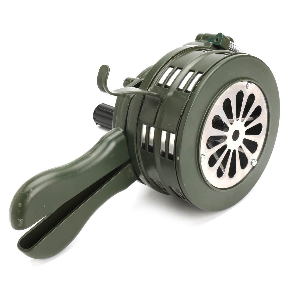 110dB Green Aluminium alloy Crank Hand Operated Air Raid Emergency Safety Alarm Buzzer Home Self Protection Security - V.I.P Digital Presence