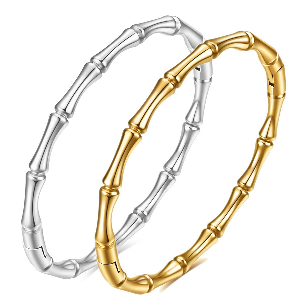 Bracelet Simple Round Bamboo Knot 5MM Stainless Steel Magnetic Bracelet - V.I.P Digital Presence