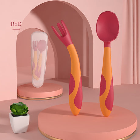 Spoon For Baby Utensils Set Auxiliary Food Silicone Gel Spoon Baby Learn To Eat Training Bendable Soft Spoon Children Tableware - V.I.P Digital Presence