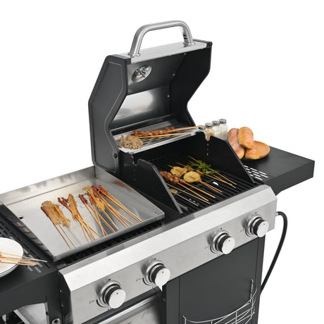 2+2 multifunctional gas barbecue grill and covered grill combination for outdoor cooking - barbecue, barbecue, pizza. - V.I.P Digital Presence