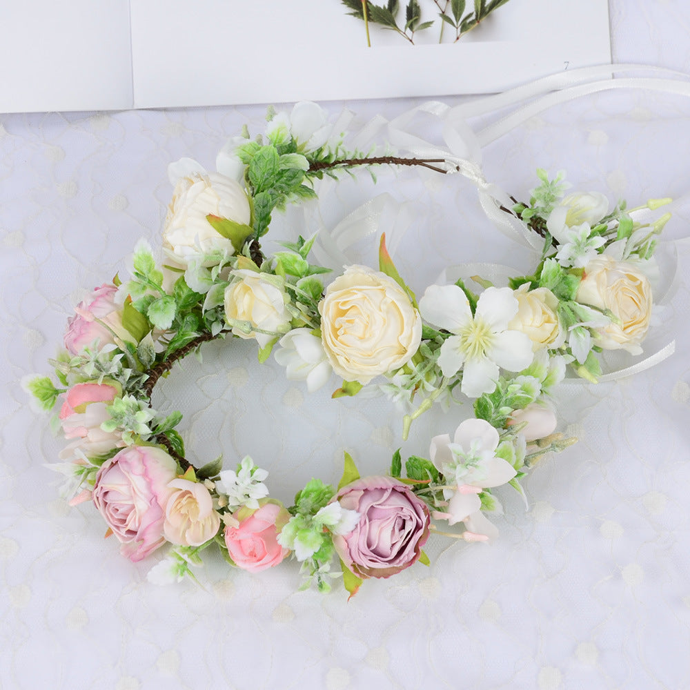Hawaiian Wreath Wreath Simulation Flower Headwear Forest Fairy Girl Style Scenic Area Photo Headflower - V.I.P Digital Presence