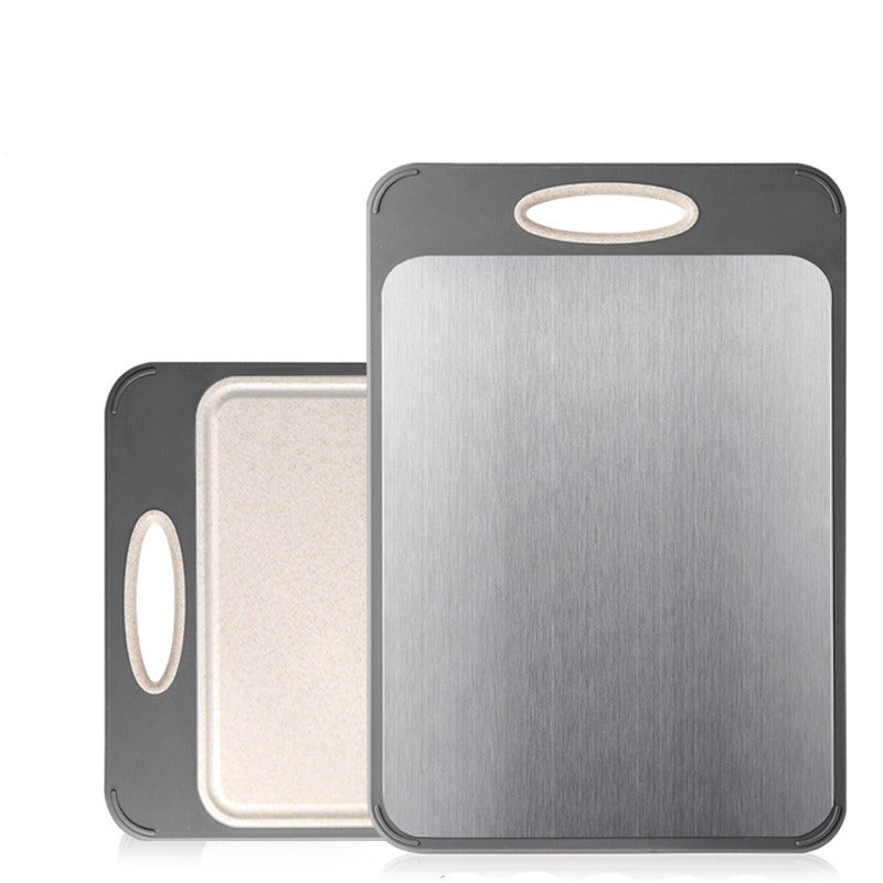 Double-Sided Cutting Board 2-in-1 304 Stainless Steel And PP Chopping Board For Fruit Vegetables Meat Kitchen Cutting Board - V.I.P Digital Presence
