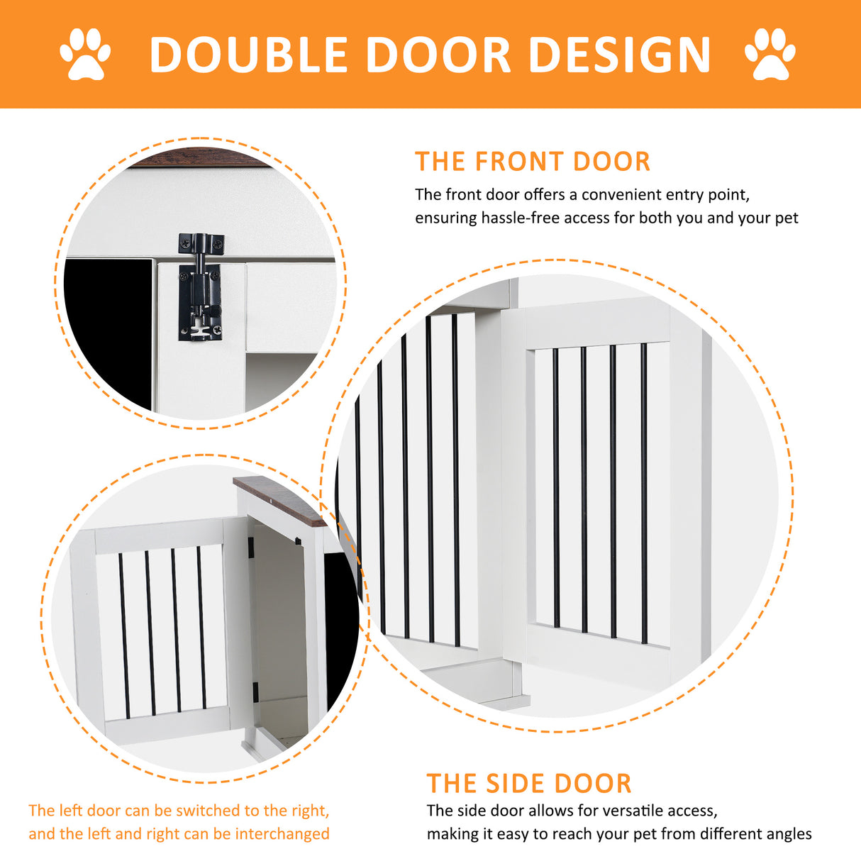 Doodle dog cage,kennel with 2 doors, dog crate interior furniture, heavy duty wooden dog cage for medium and small dogs, white - V.I.P Digital Presence