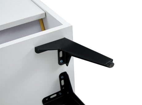 Shoe Cabinet , Shoe storage shelves, metal leg, White - V.I.P Digital Presence