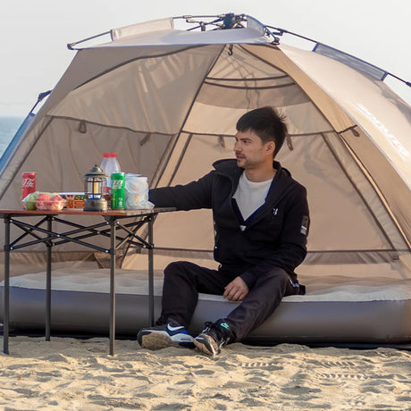 Outdoor 3-4 person one-touch quick-set tent, suitable for beach, fishing, family trips, picnics, parks, UV-resistant with sunsha - V.I.P Digital Presence