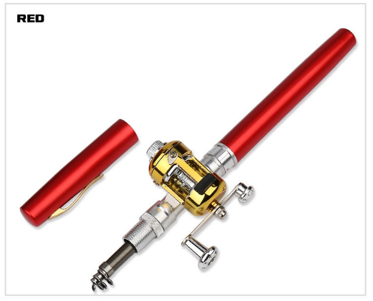 Portable Pocket Telescopic Mini Fishing Rod Pole Pen Shape Folded Fishing Rod With Reel Wheel For Outdoor River Lake Fishing - V.I.P Digital Presence